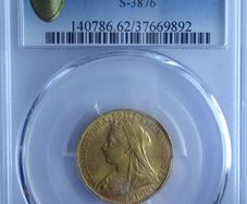 Rarity 2 (R2) 1899 (P) Gold Sovereign Coin Graded