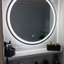 LED Bathroom Mirror 80cm Antifog Defogger Black Frame Image 9