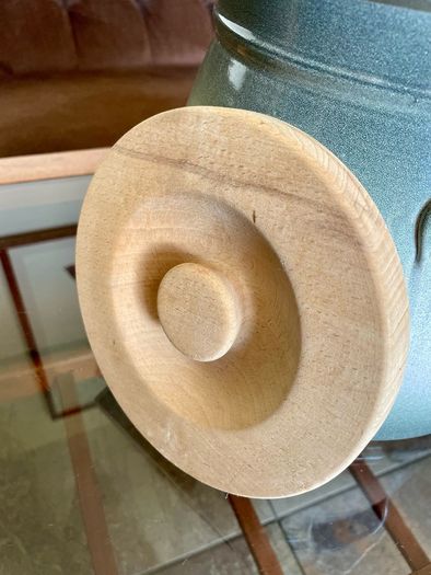 Handcrafted Kiltrea Bridge Pottery Stoneware Onion Crock Smooth Sage Green Glaze Embossed Onion Crock
