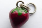 Beautiful Links of London Sterling Silver and Enamel Strawberry Charm, Stamped, Hallmarked