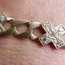 Vintage 9c 375 Solid Yellow Gold Solid Diamonds  Link Bracelet L-5,7" 7,3 g Image 2