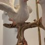 Vintage lamp two white porcelain doves. Image 4
