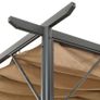Pergola with Retractable Roof Taupe  Steel Image 2