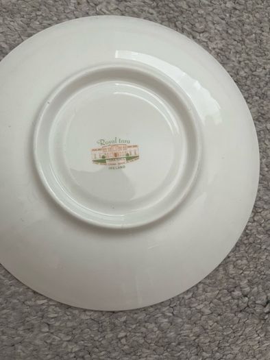 Royal Tara Tara Hall Fine Bone China Saucer Plate Galway Ireland Bird Floral Gold Rim Vintage