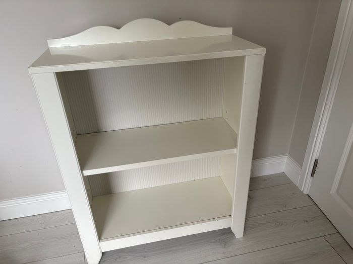 White/ cream ikea Bookcase with ticking backing