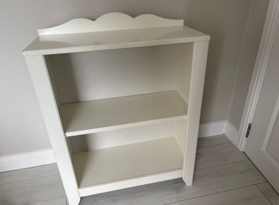 White/ cream ikea Bookcase with ticking backing