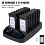 Restaurant Pager 16 Coasters Paging System Max 98 Nursery Pager Wireless Paging Queuing Calling System Touch Screen with Vibration, Flashing and Buzzer for Social Distance Hotels and Cafes Image 6