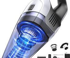 Vacuum Cleaner, Powerful Suction Portable Lightweight Hand Held Vacum Cordless with 25-30Mins Long Runtime Rechargeable Battery Quick Charge for Home Car Carpet Stairs Pet Hair Cleaning