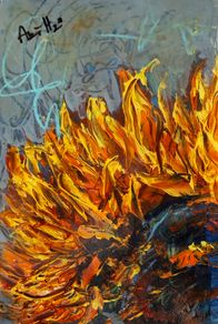 ArtH2O 2025 Sunflower Petals, Quadriptych