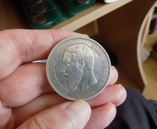 Belgium 1873.5 Francs.90% Silver Crown.Leopold 11.