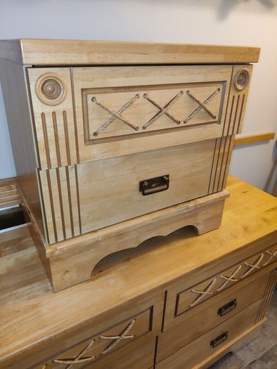 Bedside mirrored dresser & locker