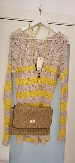 Linea WEEKEND Striped Cotton Knit Sz L (Fit 10-12UK) - Bnwt Rrp 55