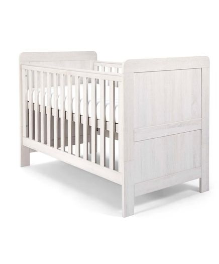 Mamas and Papas Atlas Convertible Cot Bed 3in1 Nimbus White with mattress