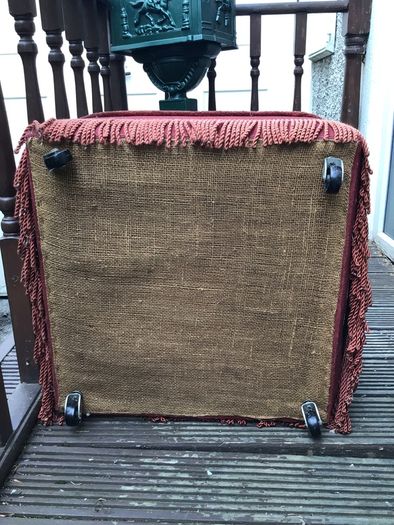 Large vintage Pouffe/Footrest/Stool on 4 castors