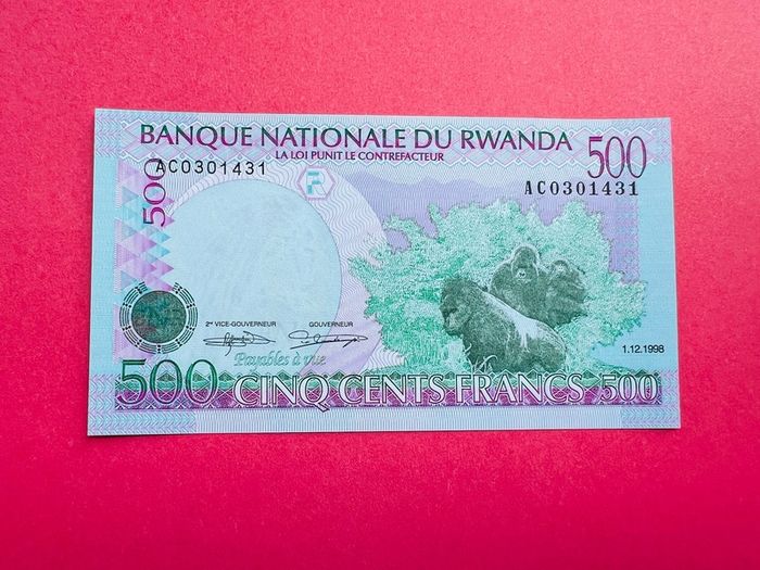 RWANDA   500. Francs. 1998 . Pick. 26b    ( Uncirculated )