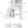 Dressing Table with LED Mirror and Adjustable Lights, 90cm White Vanity Desk Image 5
