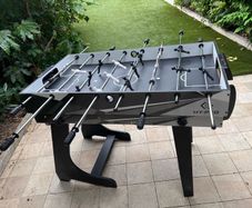 Two in one table soccer and pool