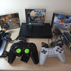Ps2 Slim With Controllers And Both Ps1 And Ps2 Games And Memory Card