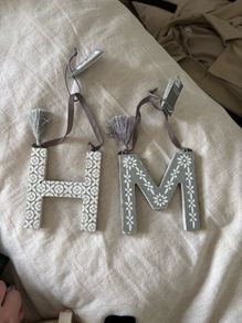 NEXT initial Christmas decorations Letter 'M' and 'H'