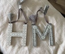 NEXT initial Christmas decorations Letter 'M' and 'H'