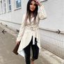 Camel jacket leather Basque long back Image 5