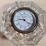 Waterford Crystal Octagonal octagon mantle desk clock roman numerals Image 7