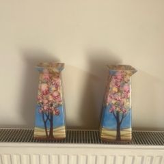 Pair of 1930s T. Lawrence Falcon Ware Marguerite Art Deco Vases