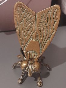Vintage Mid Century Modern Solid Brass Fly Ashtray 1950s/60s