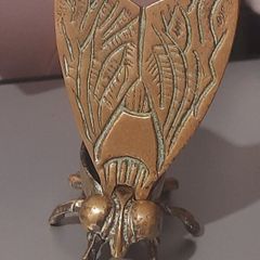 Vintage Mid Century Modern Solid Brass Fly Ashtray 1950s/60s