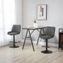 Retro Bar Stools Set of 2, Adjustable Kitchen Stool, Upholstered Bar Chairs with Back, Swivel Seat, Dark Grey Image 2