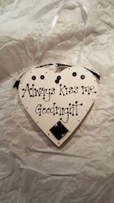 Black and white heart plaques