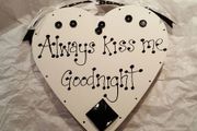 Black and white heart plaques