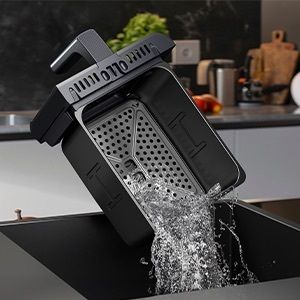 EUARY dual basket  Air Fryer 9L Oil Free 2 Compartments XXL 2800 W Large Capacity, 2 Air Fryer Bins, 12 Cooking Programs, Touch Screen, Appointment Function