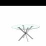 Glass/Chrome Dining Table Round 120cm Image 3