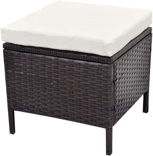 Poly Rattan Garden Furniture 8 Seater Lounge Set Brown Dining Set