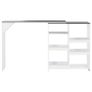 Bar Table with Moveable Shelf White 138x40x120 cm Image 2