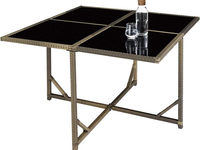 _Poly Rattan Cube Set Including Protective Cover and Stainless Steel Screws 4 Chairs 1 Table 4 Stools