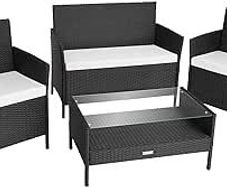 Decorative garden furniture set of chairs and glass table