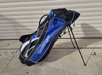 Slazenger Golf Stand Bag Black & Blue with Built-In Legs