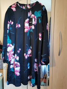 BNWT - DKNY black floral dress UK 12 - 14