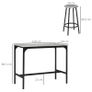 Five-Piece Industrial-Style Bar Table Set - Grey/Black Image 3