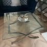 Glass coffee table with chrome legs Image 3