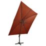 Cantilever Umbrella with Pole and LED Lights Terracotta 300 cm Image 6