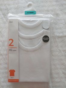 M&S 2pk White Boys' Thermal Vests (4-5 years)