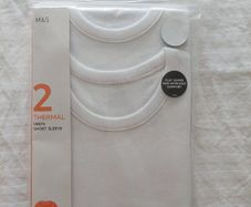 M&S 2pk White Boys' Thermal Vests (4-5 years)