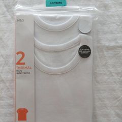 M&S 2pk White Boys' Thermal Vests (4-5 years)