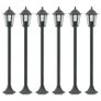 Garden Post Lights 6 pcs E27 110 cm Aluminium Dark Green Image 5