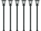 Garden Post Lights 6 pcs E27 110 cm Aluminium Dark Green