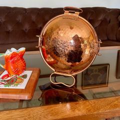 Vintage Portuguese Hammered Copper seafood steamer Cataplana