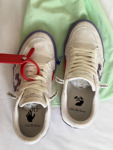 Off-White/White & Purple Sneakers